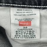 Wrangler Carpenter Shorts - 38W 10L Gray Cotton