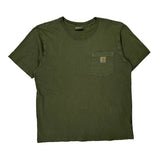 Carhartt T-Shirt - Large Green Cotton