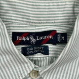 Ralph Lauren Striped Shirt - Medium Green Cotton