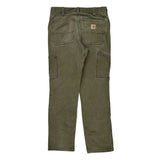 Carhartt Double Knee Carpenter Trousers - 32W 29L Khaki Cotton