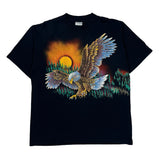 Eagle Print Hazelwoods Single Stitch T-Shirt - XL Black Cotton
