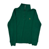 Age 10-12 Polo By Ralph Lauren 1/4 Zip - Medium Green Cotton