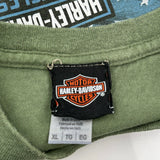 Harley Davidson Graphic T-Shirt - XL Green Cotton