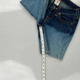 True Religion Tie-Dye Denim Shorts - 25W UK 4 Blue Denim