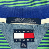Tommy Jeans Striped Polo Shirt - XL Blue Cotton