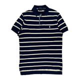Polo By Ralph Lauren Striped Polo Shirt - Medium Navy Cotton