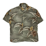 Hollis River Floral Hawaiian Shirt - Large Grey Cotton