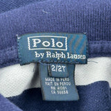 Age 2 Polo By Ralph Lauren Striped Polo Shirt - XS Blue Cotton