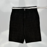 Dickies Checked Shorts - 32W 10L Black Cotton Blend