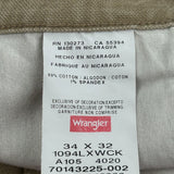 Wrangler Carpenter Trousers - 34W 32L Khaki Cotton