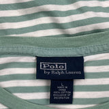 Polo By Ralph Lauren Striped T-Shirt - Large Green Cotton