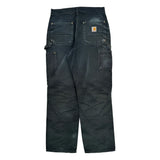 Made In USA Carhartt Double Knee Carpenter Pants - 29W 30L Black Cotton