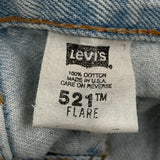 Made In USA Levis 521 Flared Jeans - 32W US 8 Light Wash Cotton