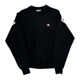 Reverse Weave Champion Spellout Sweatshirt - Small Black Cotton Blend