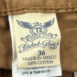 Faded Glory Carpenter Shorts - 36W 10L Brown Cotton