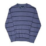 Tommy Hilfiger Striped Sweater - 2XL Blue Cotton