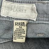 Free Planet Denim Shorts - 34W 11L Black Cotton Blend