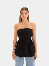 CECILE BLACK STRAPLESS TOP