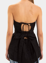CECILE BLACK STRAPLESS TOP
