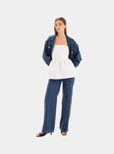 CECILE WHITE STRAPLESS TOP