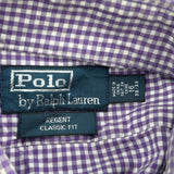 Regent Classic Fit Polo By Ralph Lauren Checked Shirt - Large Purple Cotton