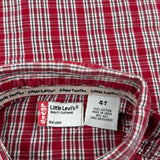 Age 4 Levis Checked Shirt - XS Red Cotton