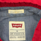 Levis Slim Fit Short Sleeve Shirt - XL Red Cotton