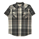 Levis Checked Short Sleeve Shirt - Large Gray Cotton