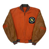 Number 1 Unbranded Graphic Varsity Jacket - Medium Brown Cotton