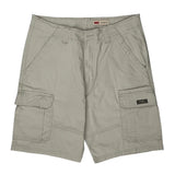 Relaxed Fit Wrangler Cargo Shorts - 32W 10L Beige Cotton
