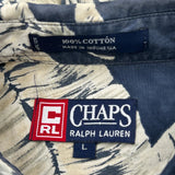 Chaps Ralph Lauren Hawaiian Shirt - Large Black Cotton
