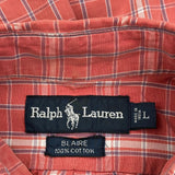 Blaire Shirt Ralph Lauren Checked Short Sleeve Shirt - Large Red Cotton