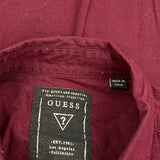 Guess Short Sleeve Shirt - Medium Burgundy Cotton