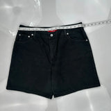 Levis Denim Shorts - 34W US 10 Black Cotton