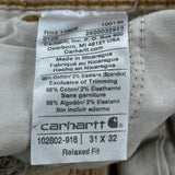 Carhartt Carpenter Trousers - 31W 31L Beige Cotton
