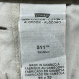 Levis Cargo Trousers - 33W 32L Green Cotton