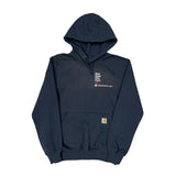 One Dose One Cure Carhartt Hoodie - Small Navy Cotton Blend