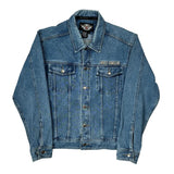 Harley Davidson Graphic Denim Jacket - Large Blue Cotton