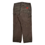Dickies Carpenter Trousers - 35W 30L Brown Cotton