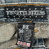 Brooklyn Express Studded Jeans - 36W 34L Blue Cotton