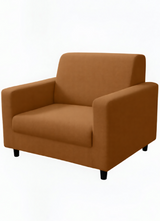 Anyseat 1-Seater Sofa Cover – Plain Caramel Style Slipcover for Living Room Chair Protection