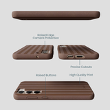 Chocolate Brown Cocoa Stripes Samsung Galaxy S23+(Plus) Case
