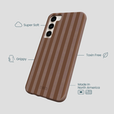 Chocolate Brown Cocoa Stripes Samsung Galaxy S23+(Plus) Case