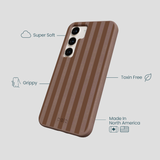 Chocolate Brown Cocoa Stripes Samsung Galaxy S23 Case