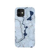 Powder Blue Contour Lines iPhone 12/ iPhone 12 Pro Case