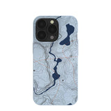 Powder Blue Contour Lines iPhone 13 Pro Case