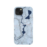 Powder Blue Contour Lines iPhone 13 Case