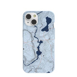 Powder Blue Contour Lines iPhone 14/16e Case