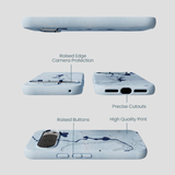 Powder Blue Contour Lines Google Pixel 10/10 Pro Case