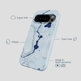 Powder Blue Contour Lines Google Pixel 10/10 Pro Case